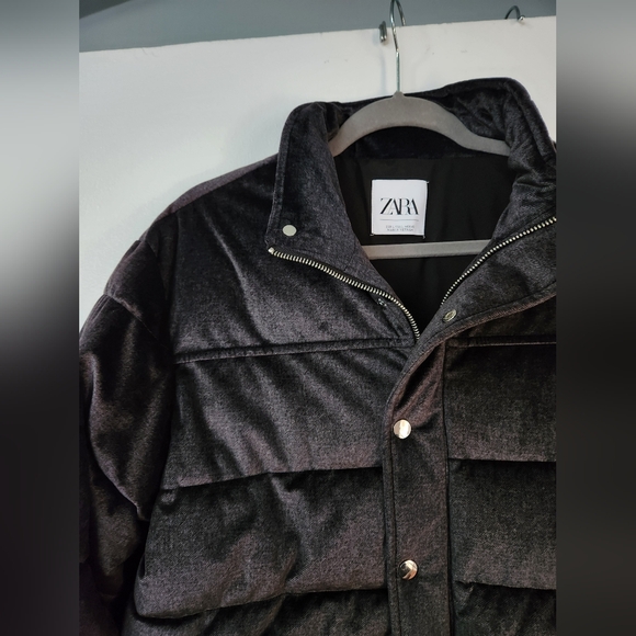 ZARA velvet puffer jacket - Picture 3 of 4